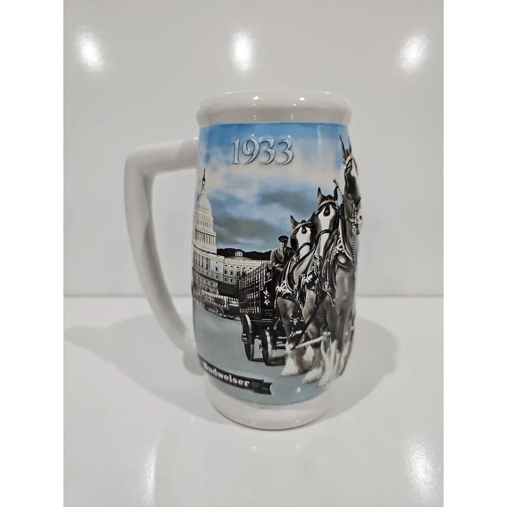 2008 Budweiser Holiday Stein Mug Christmas Clydesdale 75th Anniversary